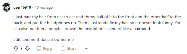 wear headphone with long hair